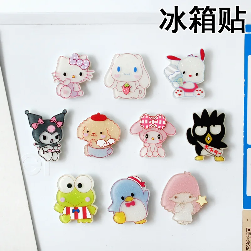 Hello Kitty Melody Kuromi PMMA Chladnička Magnet Home Decore Mini chladnička Domáca dekorácia Magnety pre chladničku Suvenír