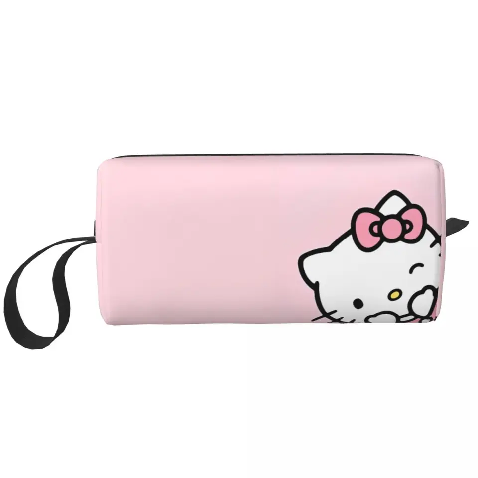 Hello Kitty Pattern VEĽKÝ make -up taška nepremokavé puzdro cestovné kozmetické tašky roztomilé kreslené úložné vrecko pre ženy