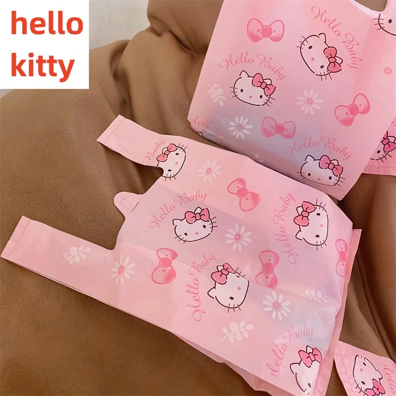 Hello Kitty ružová karikatúra Cat Plastová taška na občerstvenie Snack Tack Zhruba nákupná taška veľká kabelka darčeková animácia Periférna