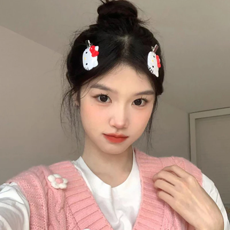 Hello Kitty Simple Sanrio Hairpin Headrope Scrunchies Dievčatá ozdoby anime kruh kruh kruhu karikatúru čela hlavy Vlasové doplnky darček