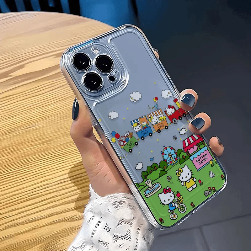 Hello Kitty v puzdre na telefón pre iPhone 16 15 14 13 12 11 Pro Max xr xs max 7 8 plus y2k roztomilý nárazníkový kryt nárazníka