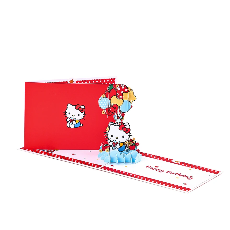 Hellokitty Greating Card Anime Postavy narodeniny Greating karty s obálkou Kuromi pohľadnica Cinnamoroll Card Birthday Darčeky