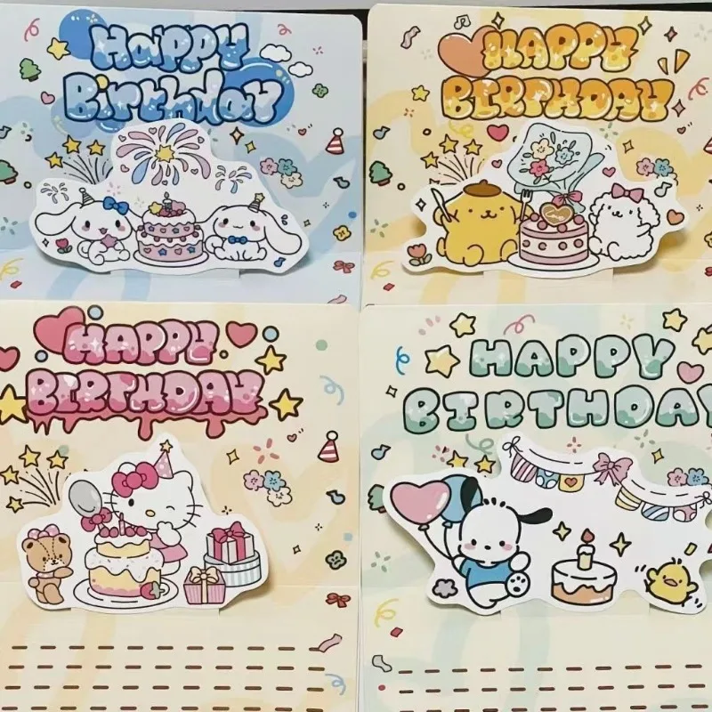 Hellokitty roztomilý Sanrio Greating Card Pár Prekvapenie 3D trojrozmerná pozdravná karta narodeniny priania kreatívna karta