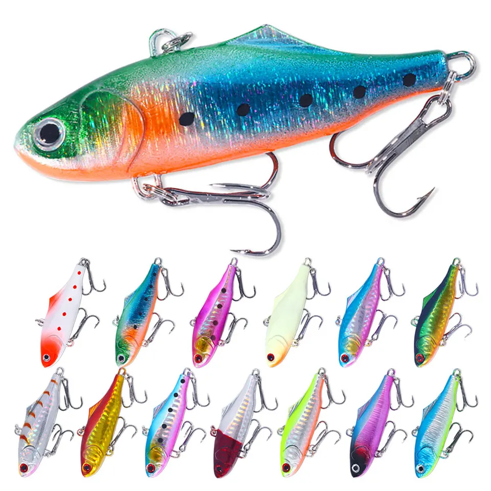 Hengjia Winter Hard Sea Fis 7cm 24G Zimná vibrácia Rybárske návnady s dlhým výstrelom potápajúcich sa vibrácie Wobblers Crankbait Isca Artificial