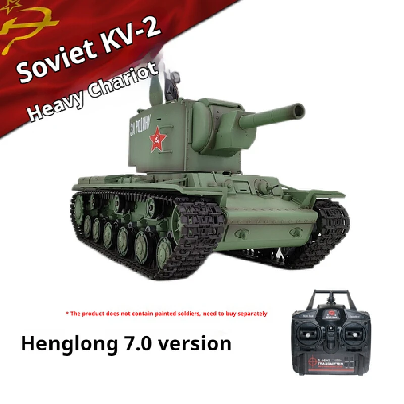 Henglong diaľkový ovládací tank KV-2 3949-1 môže spustiť fajčenie Caterpillar veľké dospelé elektrické vojenské vojenské modely chlapčenské hračky.