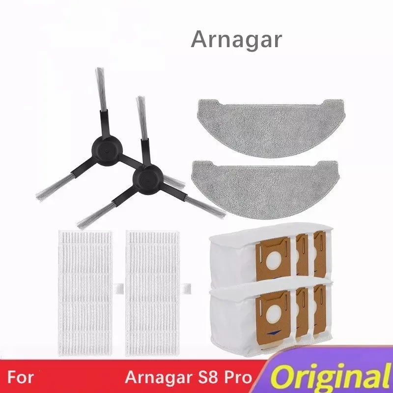 HEPA Filtre bočné kefy na prachový vrecko pre Arnagar S8 Pro vákuum čistiaca kefka Náhradné diely Originálne príslušenstvo