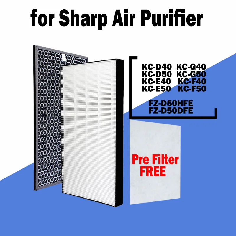 HEPA uhlíkový filter FZ-D50HFE FZ-D50DFE pre ostré KC-D40 KC-G40 KC-D50 KC-G50 KC-E40 KC-F40 KC-E50 KC-F50 Čistifikátor vzduchu