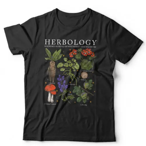 Herbology čarodejnícke tričko Unisex & Kids Wizards Garden Rokfort School Retro