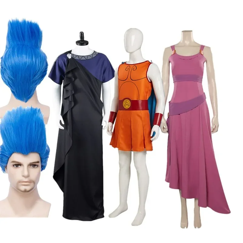 Hercules Megara Hades Cosplay kostým Cartoon Movie Outfits Men Ženy oblečené v parochni Halloween Karneval Party rola Play D1