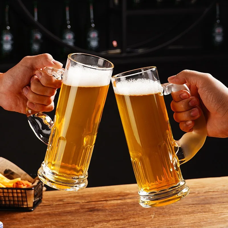 Hercules pivo Steins svalové šálky s rukoväťou remeselníkového piva hrnček s veľkou kapacitou sklenený vodný pohár kreatívne poháre na víno
