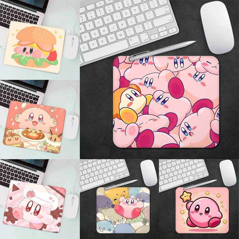 Herná myš podložka roztomilý ružový ainme kirbys xs malá myš na počítači pre počítač stolnú dekoráciu Office myš Mouse Deskmat koberec