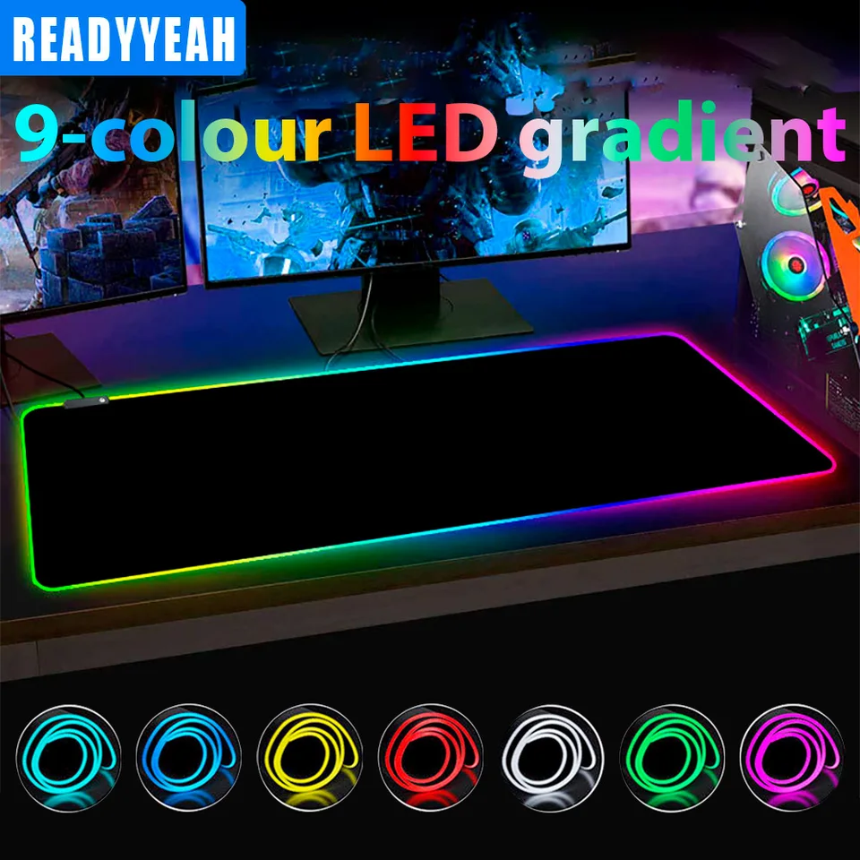 Herná podložka myši veľká podložka myši RGB pre typy hráčov LED počítač Myš Mouse Accessories Big Desktop Carpet pre mechanickú klávesnicu