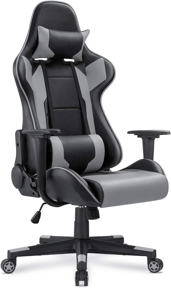 Herná stolička, ergonomicky nastaviteľné rotujúce stoličky, opierky opierky a bedrová podpora