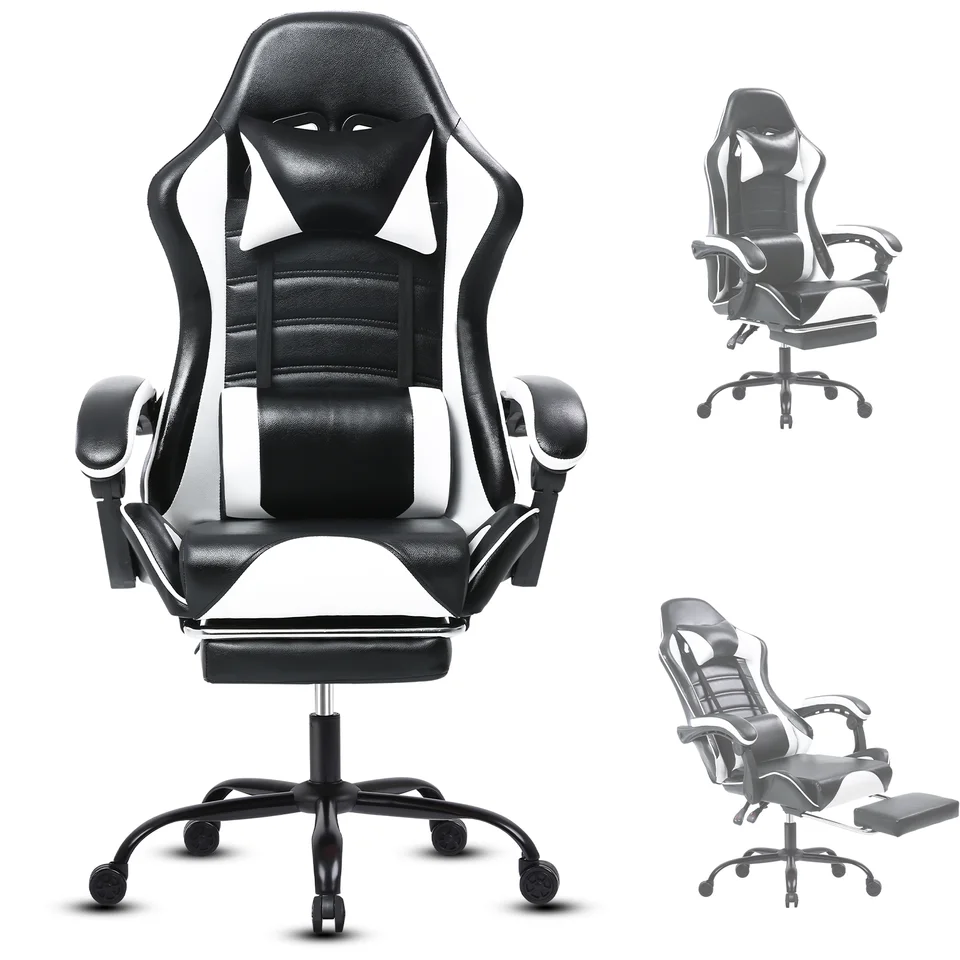 Herná stolička, ergonomická stolička pre videohry pre dospelých, počítačové stoličky s kolesami