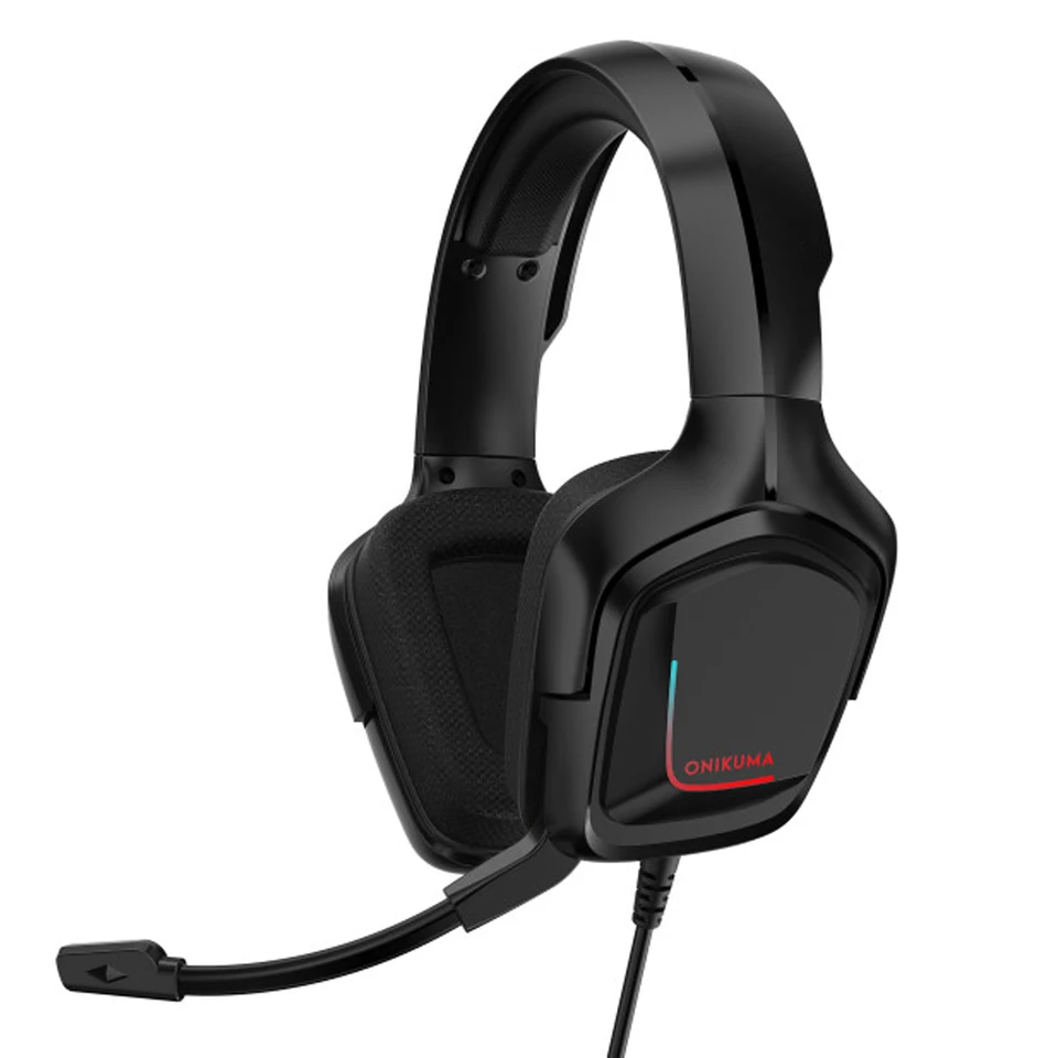 Herné slúchadlá Onikuma K20 s mikrofónom RGB Svetelné káblové náhlavné náhlavné slúchadlá pre slúchadlá pre slúchadlá PS4 Xbox One Gamer
