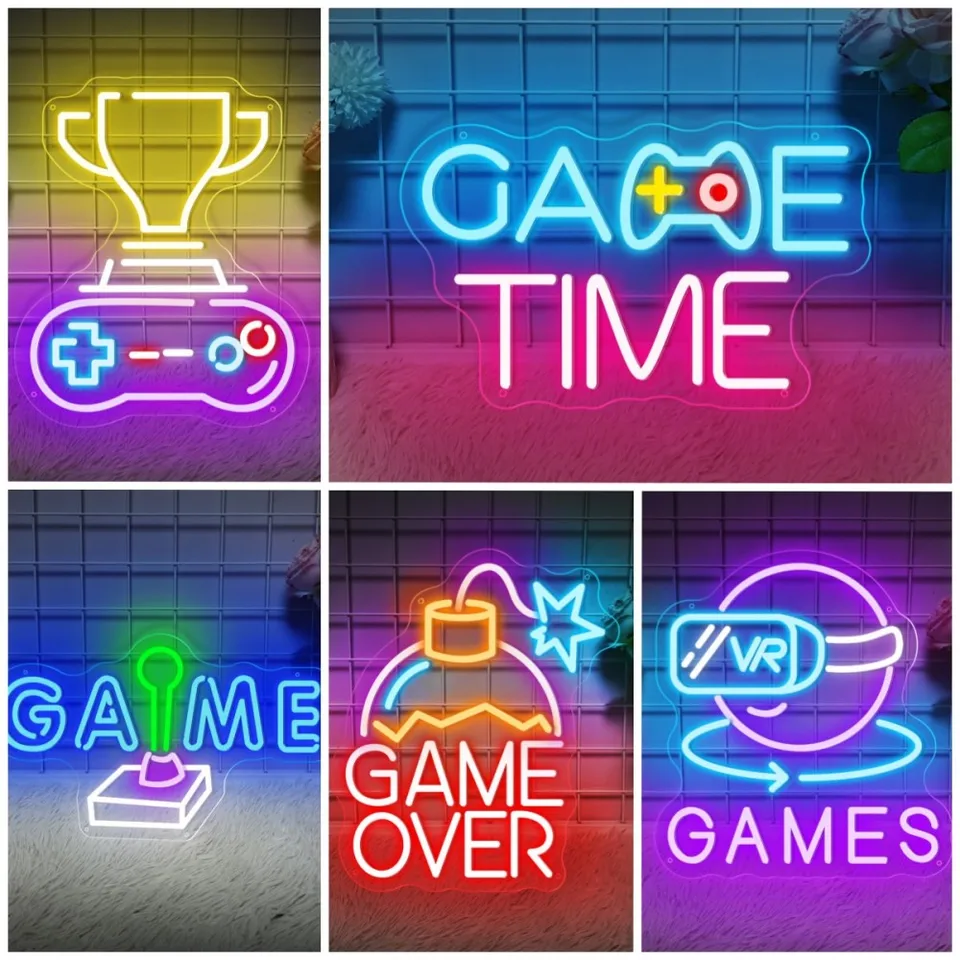 Herňa neónové podpisy chlapcov spálne PlayStation Game na neónových svetlách LED farebná herná miestnosť bar klub Player
