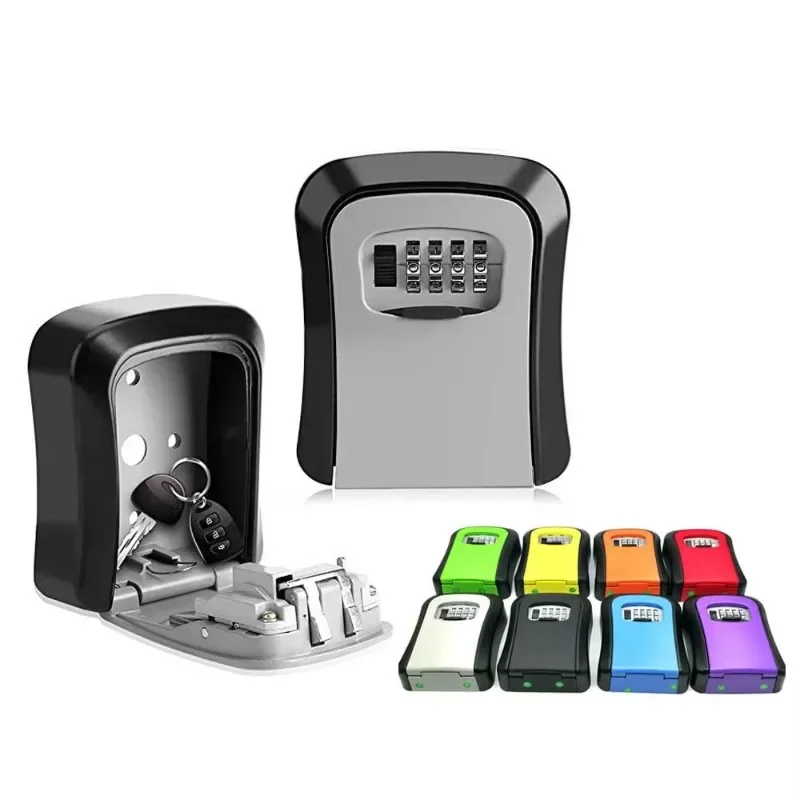 Heslo Lock Box Wall Mounted Key Storage Box 4 Čisté kombinované heslo zabezpečené odolné pre kľúč pre domácu kanceláriu bezpečné tajné políčko