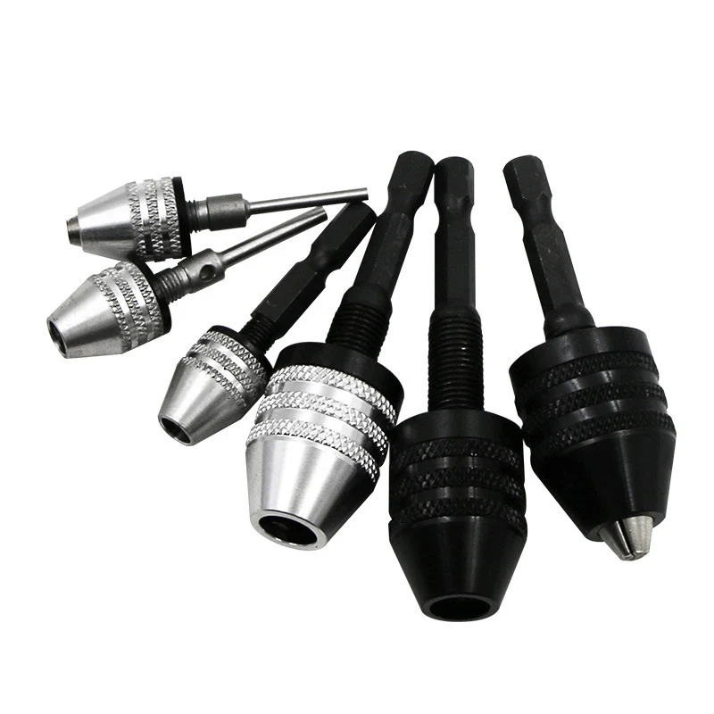 HEX DRESSKÁ TRADA-JAW Vŕtačka skľučovadla 0,3-4 mm elektrický motorový hriadeľ mini skľučovadla1/4 '' Univerzálny elektrický mlyn Chuck Adapter Chuck