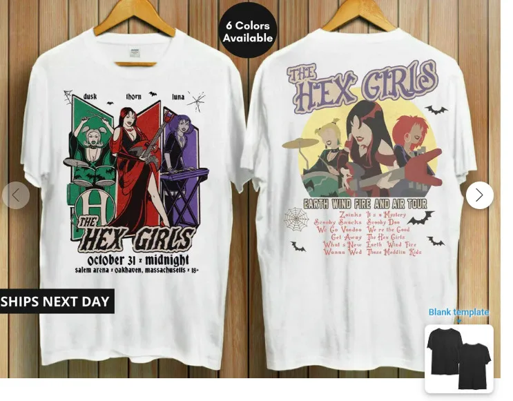 Hex Girls Rock Band Music Tour 2023 Unisex Tirla