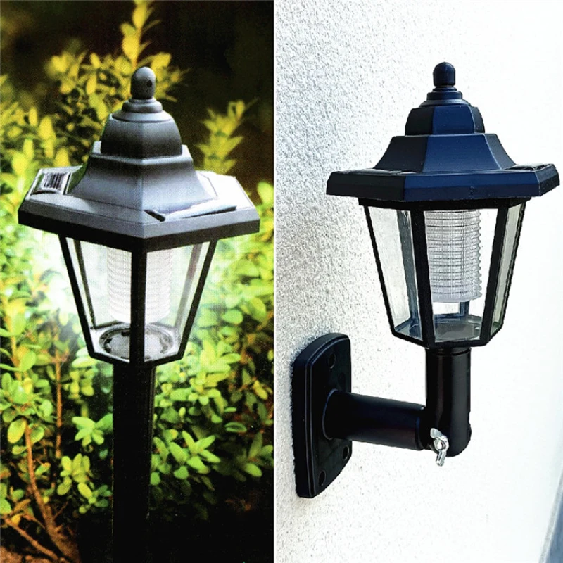 Hexagonálne solárne svetlo retro solárne LED svetlo vonkajšie záhradné svetlo vodotesná krajina lampa dvor