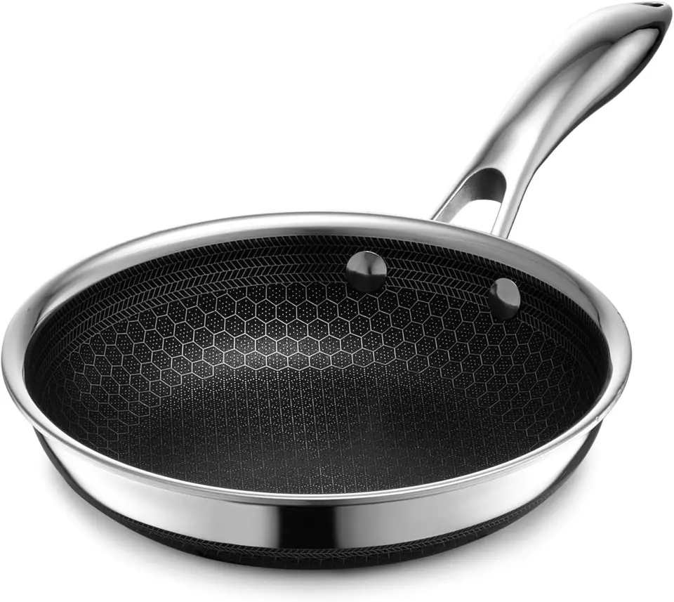 Hexclad Hybrid Nonstick 7-palcová panvica, rukoväte s chovateľmi, umývačka riadu a rúry v bezpečí, indukcia pripravená kompatibilná