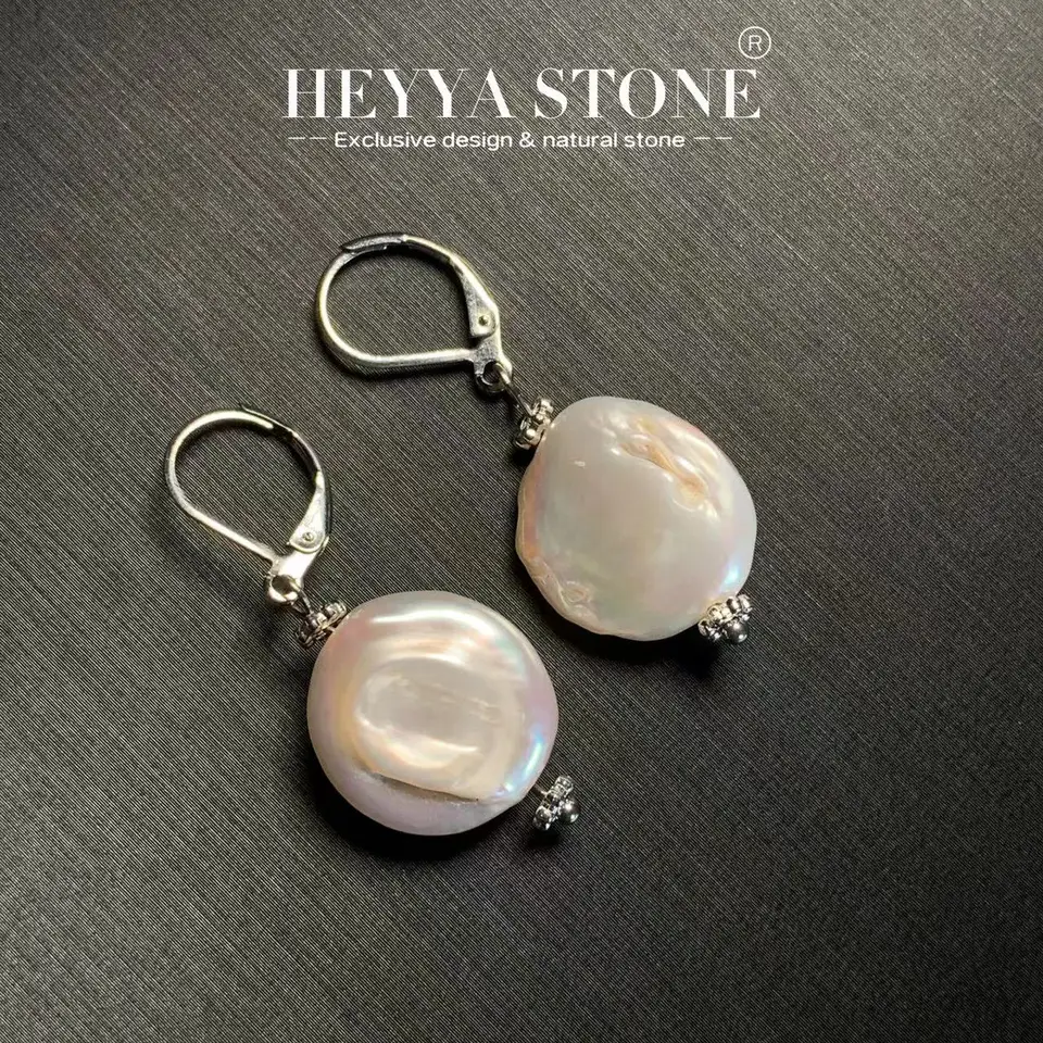 Heyya Stone Prírodné barokové perly náušnice 925
