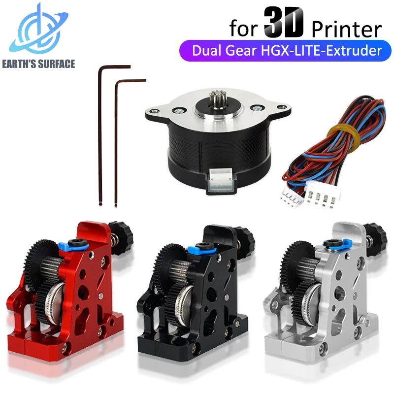 HGX Lite Extruder Dual Gear Extruder Hard Ocel Redukcia Vysokorýchlostný motor 3D tlačiarne pre CR10 CR 10S ENDER3 V2 V2