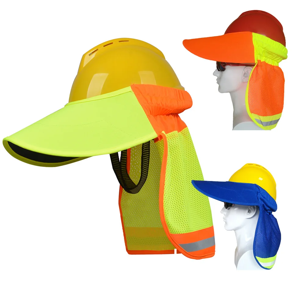 Hi-vis Happom Hat Brck Sun Shader s priezorom žltý reflexný tvrdý klobúk Kombiné slnečno