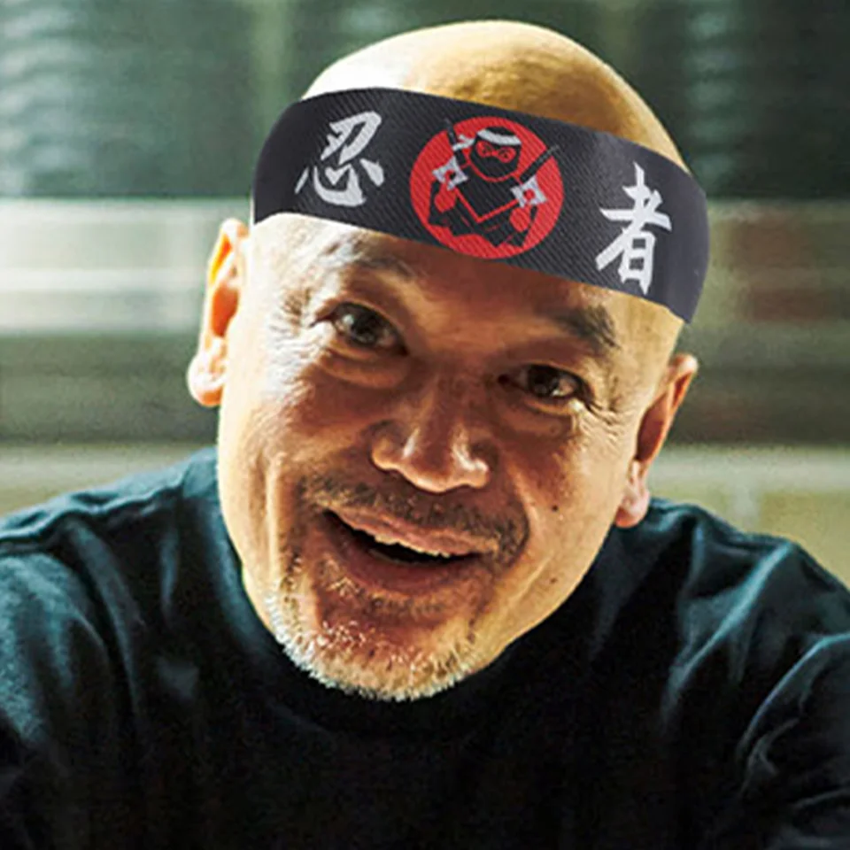 Hibachi šéfkuchár kostým japonský ninja šedý kapel