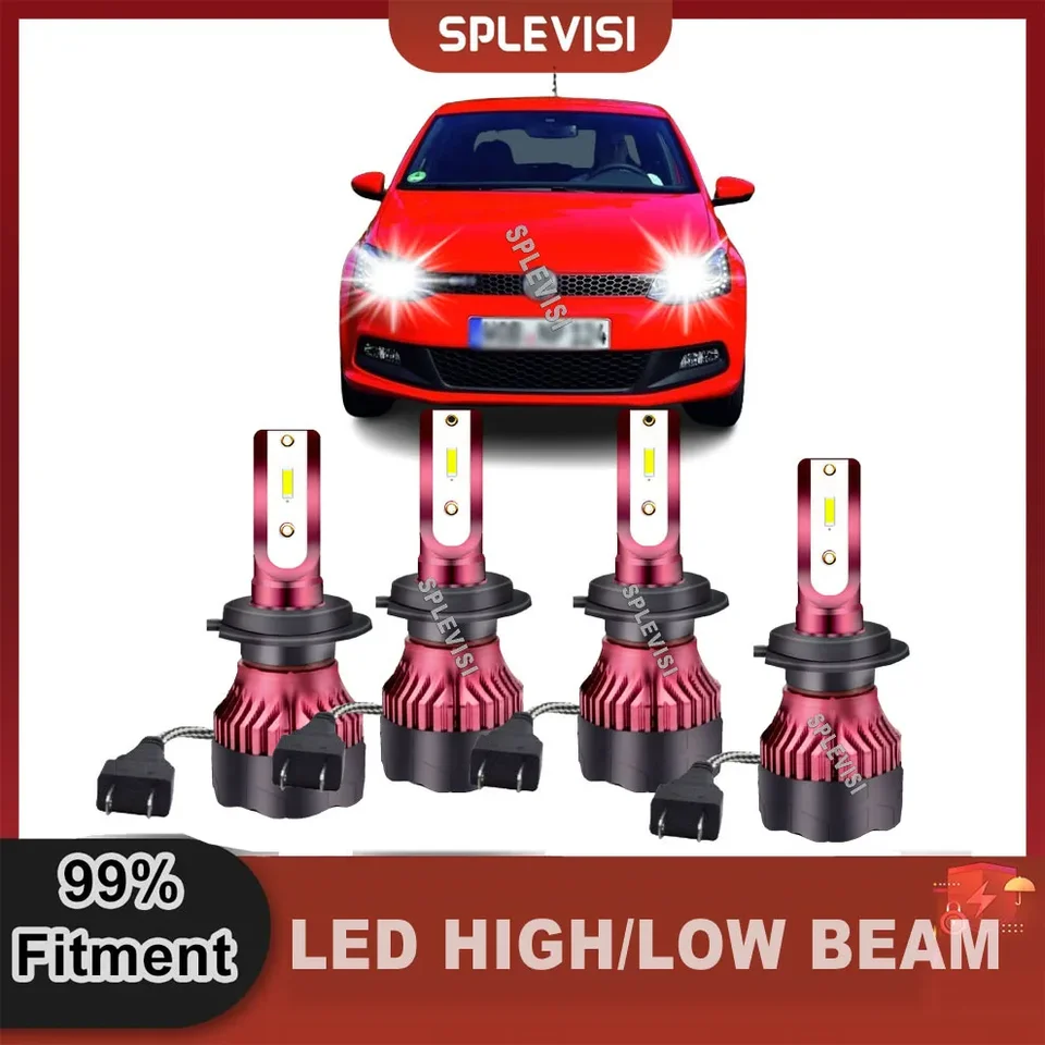 HID WHITE H7 LED svetlomet svetlometový svetlica vysoký nízky lúč pre VW Beetle 2005-2011 Polo 6R 2009-2017 2010 2012 2012 2013 2014 2015 2015 2016