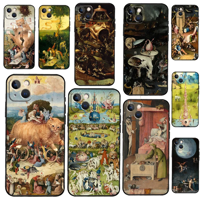 Hieronymus Bosch Art Painting Bumper Puzdro pre iPhone 11 12 13 14 15 16 Pro x xr xs max plus zadný kryt