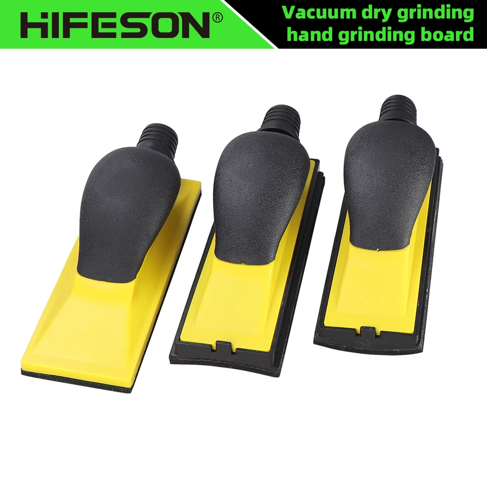 Hifeson 70x198mm manuálny brúsny disk Držiteľ štvorcového brúsneho papiera Vákuový brúsny blok pre auto, leštenie steny