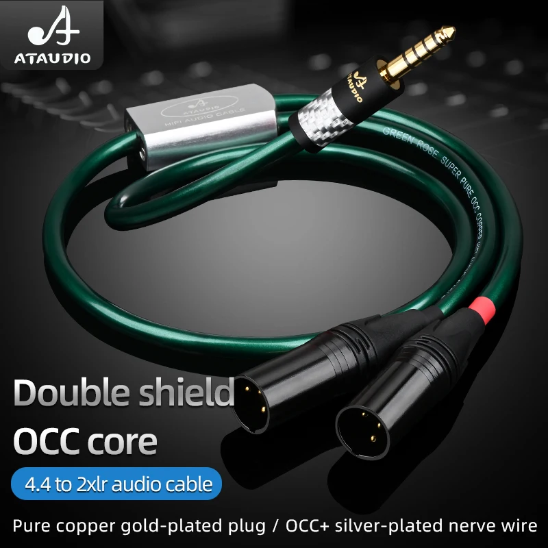 HIFI 4,4 mm až 2xLR Audio kábel strieborný 4,4 mm vyvážený až dvojitý 3pin XLR Balanced Audio Adapter Cable pre MP3 DAC AMP