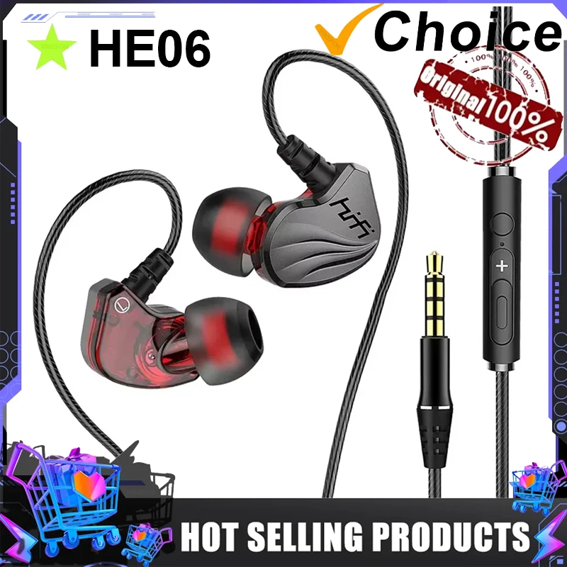 HIFI 6D Surround Bass In-Ear káblové slúchadlá 3,5 mm slúchadlá typu C Športové vodotesné herné headsety Handfree Uznaky s mikrofónom