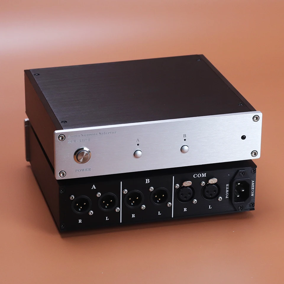 HIFI audio spínač, dva kanály XLR vyvážené volič audio signálu, reproduktor napájacieho zosilňovača, s diaľkovým ovládaním, 2 palce