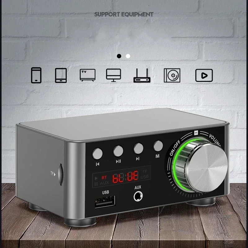 HIFI Audio zosilňovač 50WX2 Bluetooth 5.0 Digital Power Board Stereo Amp AmplificAdor domáce kino USB TF Player
