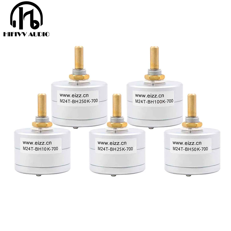 Hifi Eizz Mono Potentiometer spínač 24 krokov stereo zvukový objem Ovládanie Atenuátor Alps zlatá meď 10k 50k 100k 250k 250k