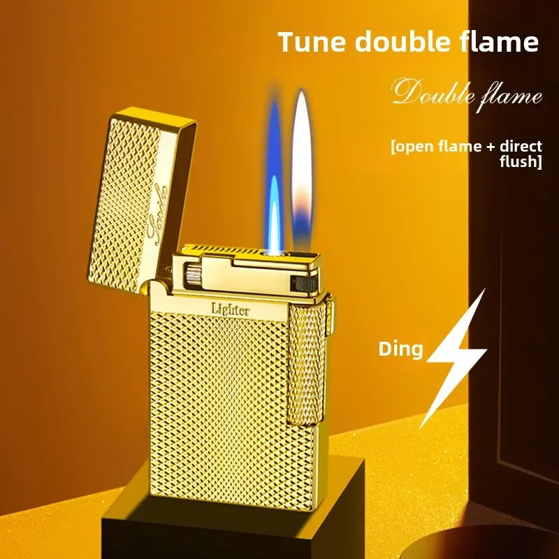 High -end Luxusný plameň bután Butane zapaľovač plameňový plameň Zapaľovač Cigaret Atter