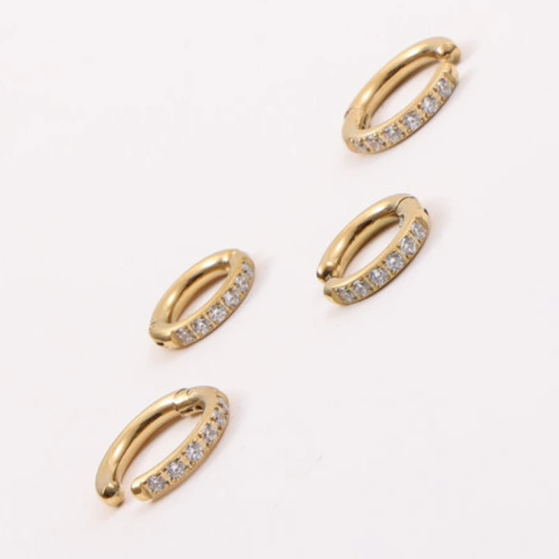 High End Pvd Shinny Zircon Hoop náušnice z nehrdzavejúcej ocele pre ženy nepremokavé šperky