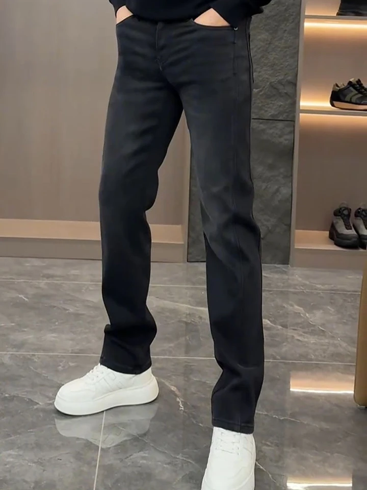 High -end Štýlový klasický výrazný klasický čierny džínsový džínsový džíns