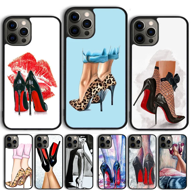 High Heels Girl Fashion Puzdet Case pre iPhone 15 16 11 13 14 Pro Max 12 Mini Plus x XS Max XR Fundas