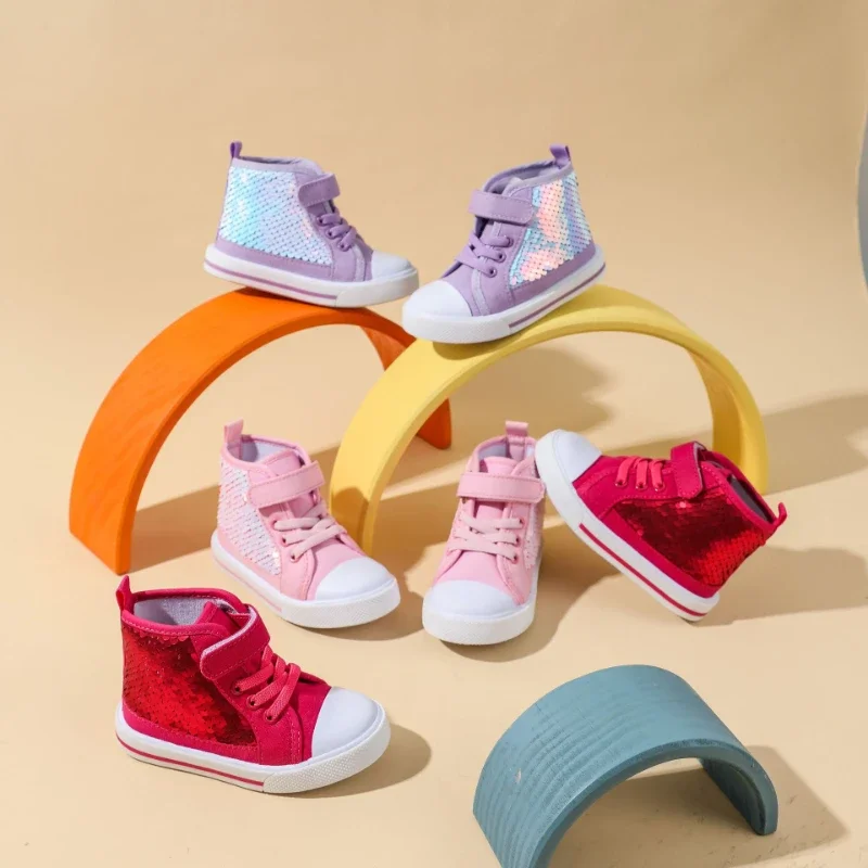 High Top Canvas Kid Shoe For Girl Flowin princezná módna dievčenská topánka Príležitostná doska topánky Zapatillas Zapatos bebe niña bebês