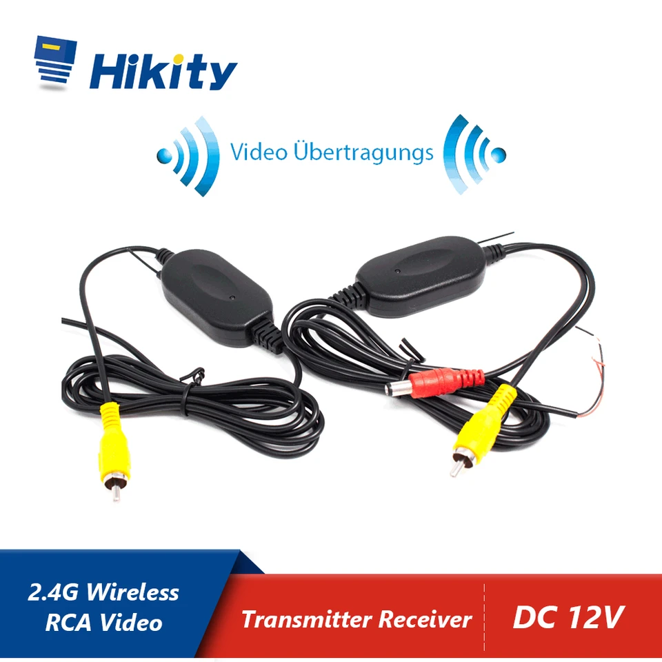 Hikity Wireless RCA Video Video Perieter Adapter Adapter Súprava pre auto DVD Zadné zobrazenie fotoaparátu Reverzná parkovacia záložná kamera Monitor CAM 2.4G