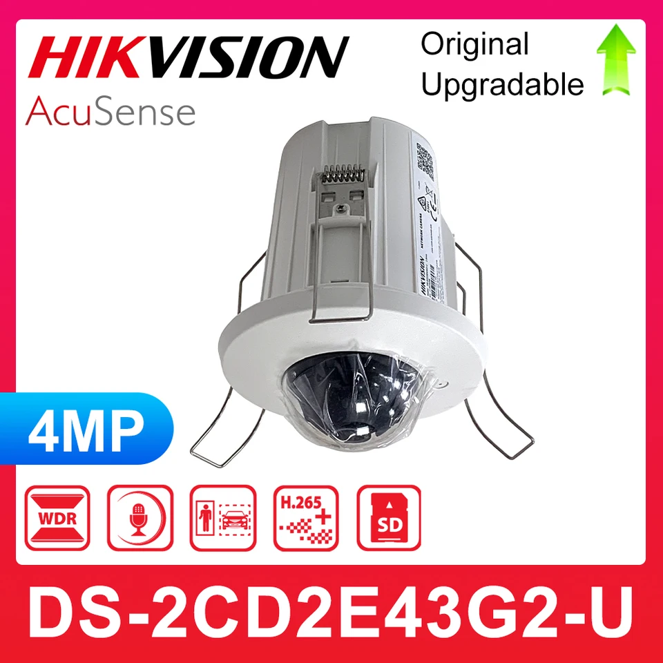 HikVision DS-2CD2E43G2-U Medzinárodná verzia 4MP Vstavaná MIC CCTV Mini Dome In-Clew IP Camera Support Poe H.265 Security