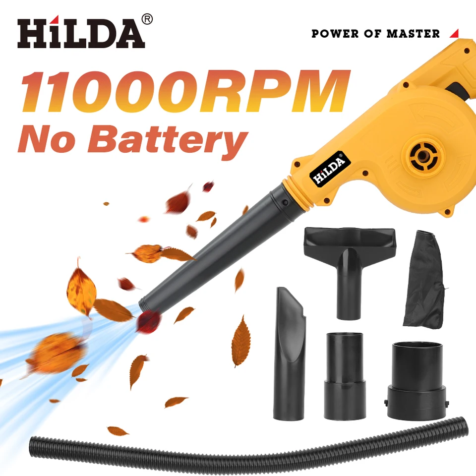 Hilda 21V Elektrický vzduchový dúchadlo vysávač Dust Computer Collector Collector bezdrôtový vreckový náradie pre batériu Makita
