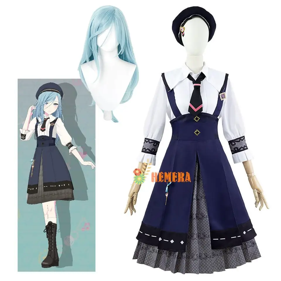 Hinomori Shizuku Cosplay Project projekt sekai farebný pódium kostým parochňu klobúk oblek halloween pjsk nová pokožka Príležitostné šaty Ženy