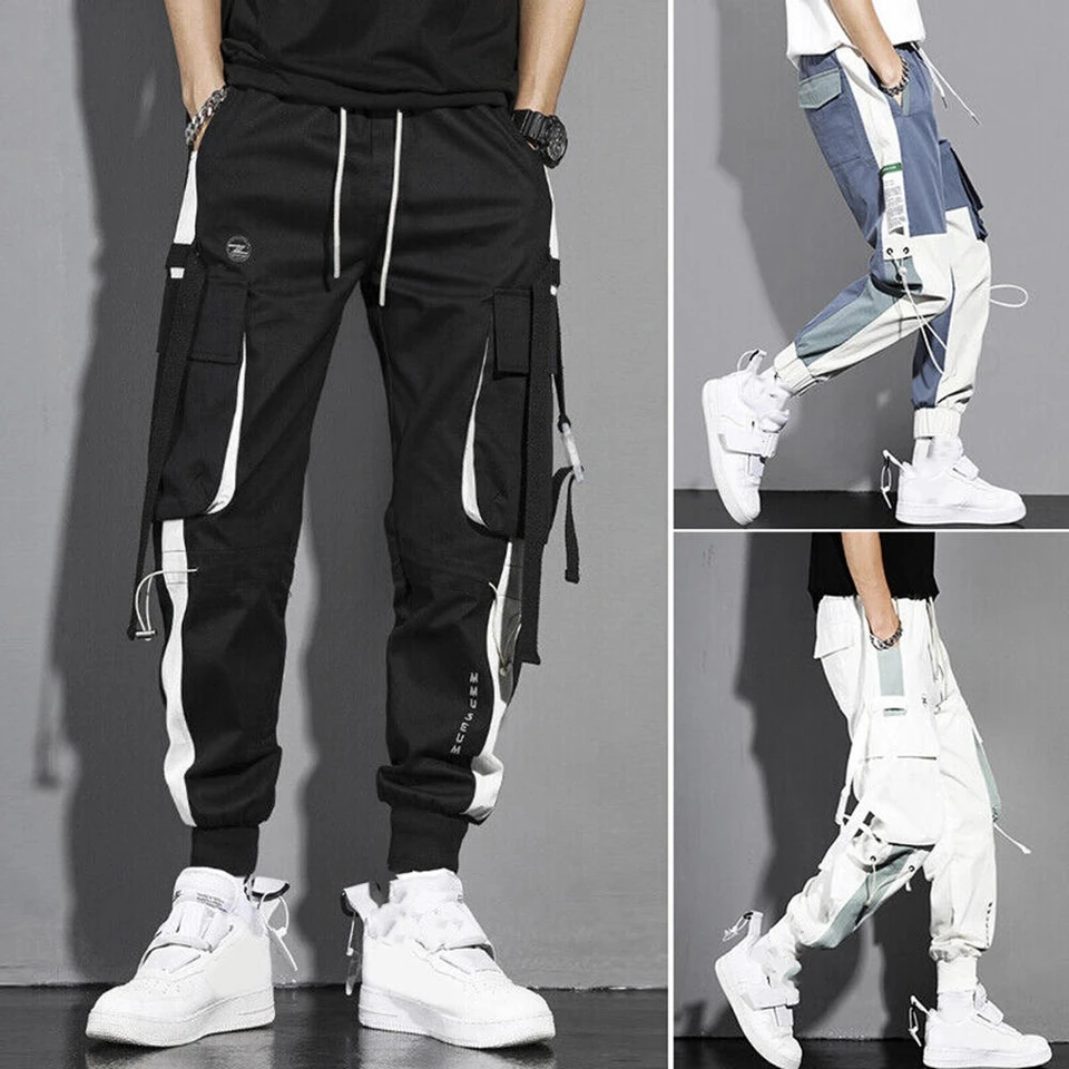 Hip hopové pracovné odevy rovné nohavice pre mužov letná jar módna voľná voľba Harlan orezaná legíny nohavice unisex streetwear
