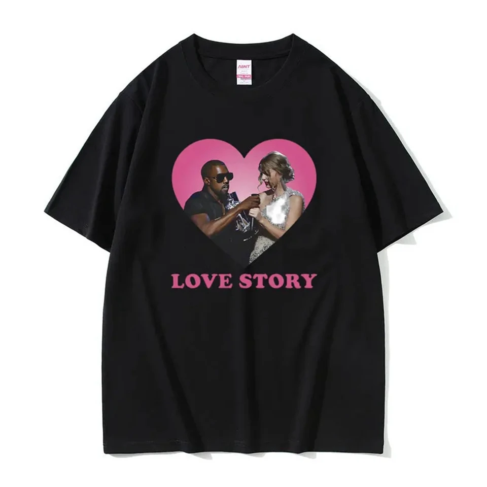Hip hopový rapper Kanye West Print T-Shirt Singer Taylor Love Story Graphic T tričko Streetwear Dámske hip hopové nadmerné tričko 61743