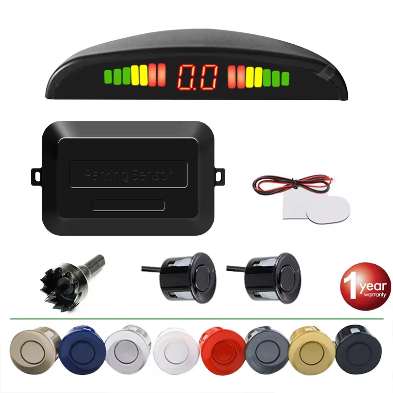 Hippcron Car Parking Sensor 2 Senzory 22 mm LED obrazovky Radar Radar Sound Výstračný výstražný systém Systém 8 farieb