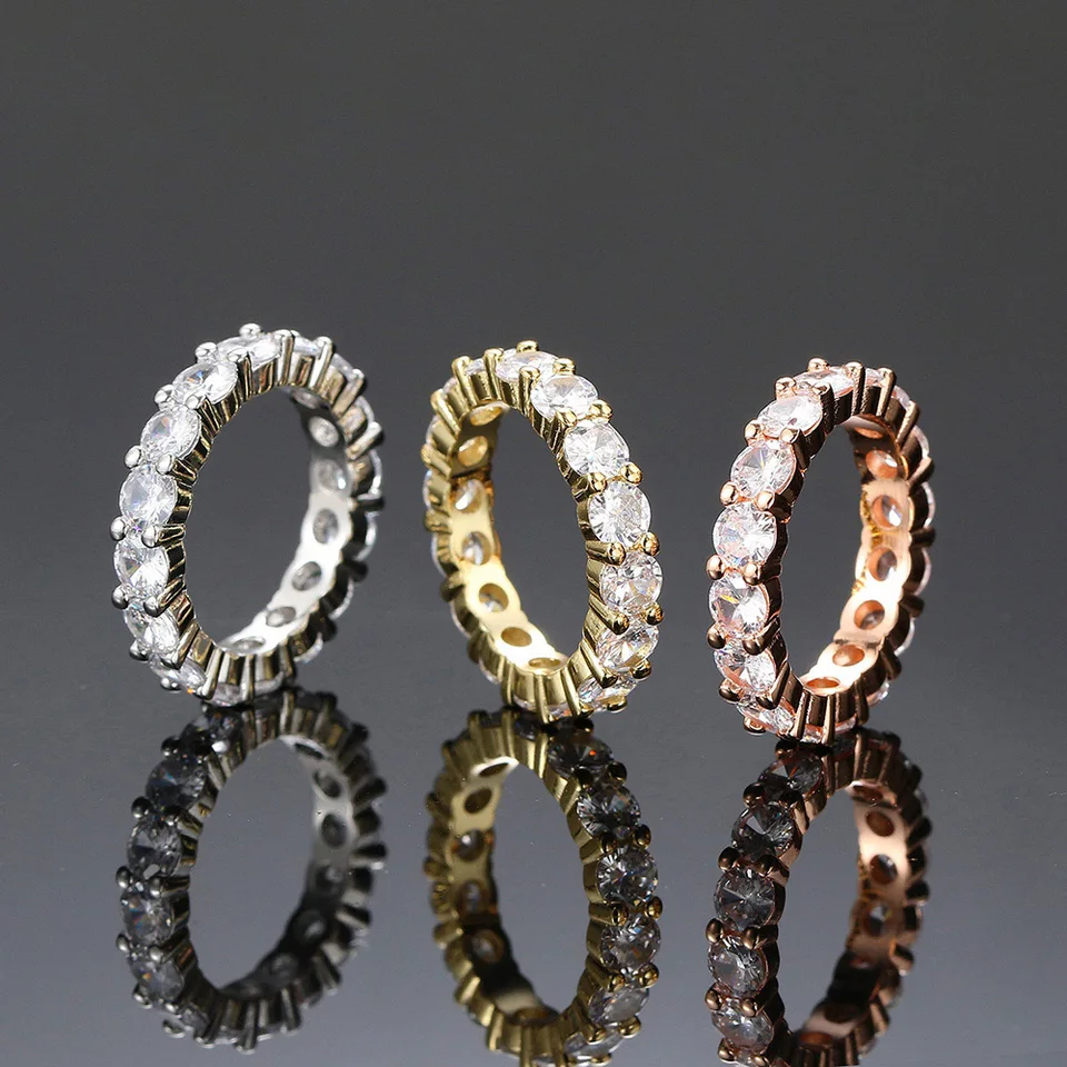 Hippie tenis zirkonové prstene pre mužov Ženy Nový dizajn Plne krištáľový prsteň módne večierok Hip Hop Jewelry Accessories OHR066
